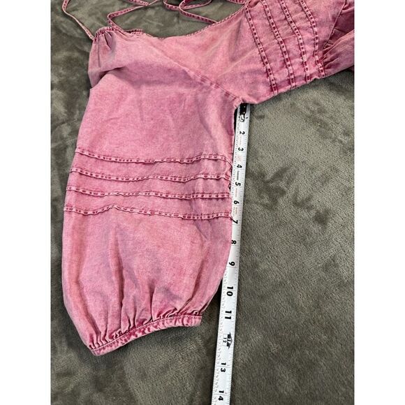 Free People Sweet Surrender Mini Dress in Acid Washed Wild Rose Color Sz (sm) - Picture 10 of 13